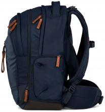 Schultasche Satch Match Nordic Blue dunkelblau Lederdetails