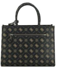 elegante Kurzgrifftasche Satchel Silia Aspresso Logo dunkelbraun