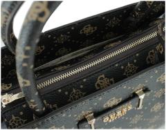 elegante Kurzgrifftasche Satchel Silia Aspresso Logo dunkelbraun