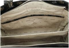 elegante Kurzgrifftasche Satchel Silia Aspresso Logo dunkelbraun