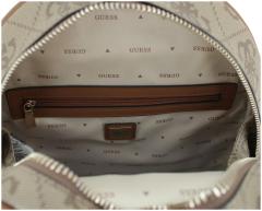 Damenrucksack Guess Erenia Latte Logo Blockstreifen beige 4G Print