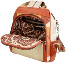 Anekke Alma Alltagsrucksack rot beige Spanien bestickt