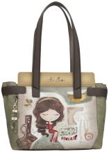 Anekke MUSE Henkeltasche mit Print Olivgrün Bunt