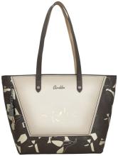 Shoppertasche dunkelbraun beige Anekke Muse Akzente Bloom geprägt