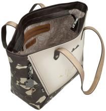 Shoppertasche dunkelbraun beige Anekke Muse Akzente Bloom geprägt