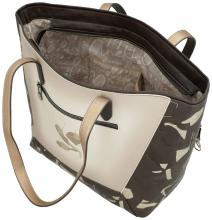 Shoppertasche dunkelbraun beige Anekke Muse Akzente Bloom geprägt