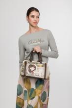 Kurzgrifftasche Anekke Muse Arzttasche beige taupe bestickt Griechenland