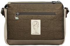 Schultertasche Anekke Muse Amphora bestickt farbenfroh dreigeteilt