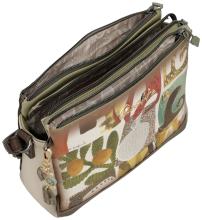 Schultertasche Anekke Muse Amphora bestickt farbenfroh dreigeteilt