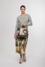 Anekke femininer Damenrucksack beige Glanzgarn Muse dunkelbraun Griechenland