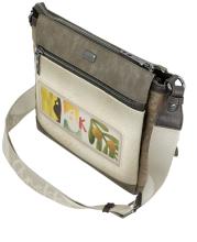 Anekke schmale Handtasche taupe Prägung beige Muse Amphora bestickt