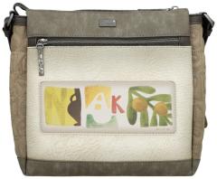 Anekke schmale Handtasche taupe Prägung beige Muse Amphora bestickt