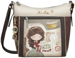 Anekke Umhängetasche Comicprint Griechenland Muse Ziernieten