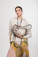 Anekke kompakte Damenhandtasche taupe Muse Print beige