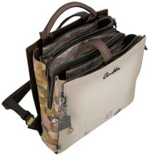 außergewöhnlicher Citybackpack Anekke Muse Bloom beige braun