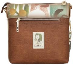 Anekke Muse Beuteltasche Print braun beige bestickt