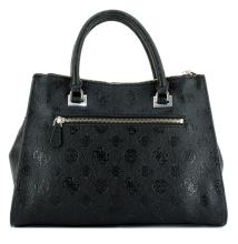 Henkeltasche Society Satchel Guess Cresidia II Dark Taupe Logoprägung