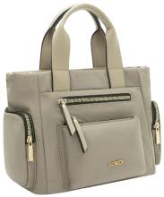 L.Credi beige Odeta Kurzgrifftasche Sand taupe Kontrast Materialmix