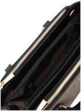 L.Credi Bicolor Henkeltasche creme Penia Kontrast braun