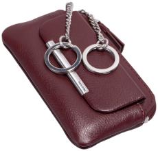 Maitre Belg Sigwulf Schlüsseltäschchen dark red genarbtes Leder