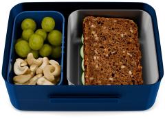 dunkelblaue Edelstahl Lunchbox Fußball Ergobag 3teiliges Set