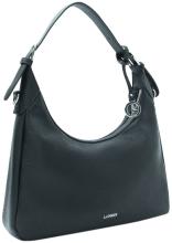 schmale Schultertasche L.Credi Petronia schwarz vegan klassisch