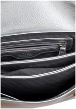 L.Credi Abendtasche dreigeteilt Penina silber elegant Überschlag