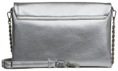 L.Credi Abendtasche dreigeteilt Penina silber elegant Überschlag