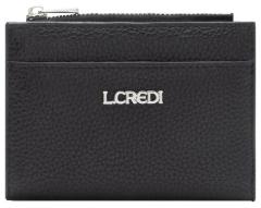 L.Credi kleine Börse RFID klappbar Perla schwarz vegan 