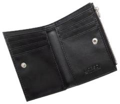 L.Credi kleine Börse RFID klappbar Perla schwarz vegan 