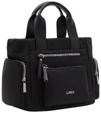 kompakte Damentasche L.Credi klassisch Nylon Odeta schwarz