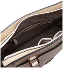 L.Credi Businesstasche creme Patricia vegan genarbt Kontrast elegant