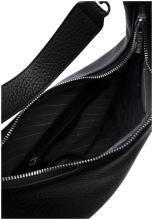 L.Credi klassisch schwarz Schultertasche genarbt Parmida vegan