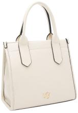 L.Credi kleine Kurzgrifftasche creme Phemia zweigeteilt Narbung