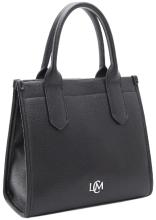 kompakte Handtasche L.Credi schwarz Phemia elegant zweigeteilt