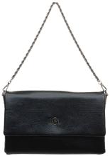 Crossovertasche L.Credi vegan Kettenriemen schwarz Überschlag