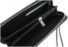 elegantes Damenwallet schwarz grau Laurel II Coal Logo Guess
