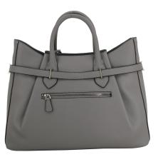 Guess Kurzgrifftasche Girlfirend Satchel Yesba Coal Logo 4G Print schwarz grau