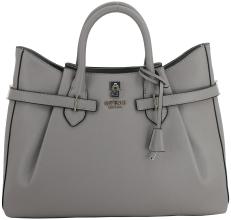 Guess Handtasche Yesba Dark Taupe Zierriemen grau Girlfriend Satchel