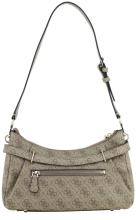 Schultertasche Top Zip Guess Yesba Latte Logo braun beige