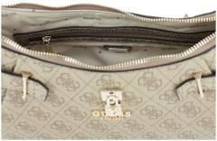 Schultertasche Top Zip Guess Yesba Latte Logo braun beige