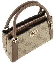 Girlfriend Satchel Guess Karnilla Logo schwarz grau Kurzgrifftasche