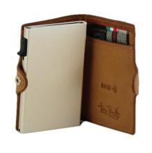 Tony Perotti Kartenetui mit Alukern Furbo Fucheccio Miele Braun