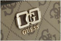 elegante Henkeltasche Guess Karnilla Latte Logo Brown beige braun 4G-Print
