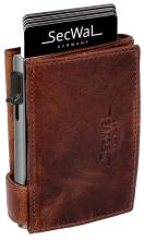 SecWal Kartenbörse mit Schieber Bull Cognac