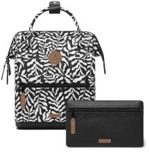 Cabaia kleiner Backpack Luanda Small Blättermuster schwarz weiß nachhaltig