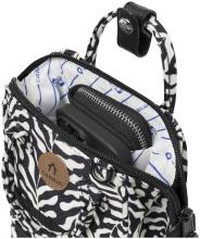 Cabaia Umhängetasche Nano Luanda schwarz Vegan weiße Blätter