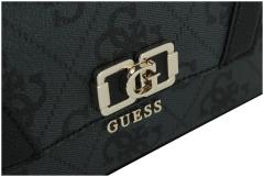 Guess Karnilla Flap Shoulder Bag Coal Logo schwarz grau Abendtasche