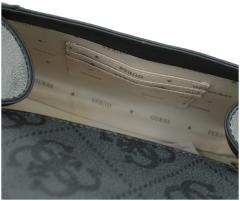 Guess Karnilla Flap Shoulder Bag Coal Logo schwarz grau Abendtasche