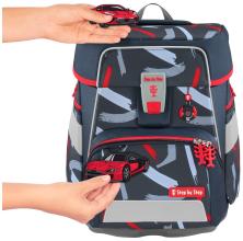 Schulrucksack Komplettset grau rot Auto Step by Step Sports Car Mick